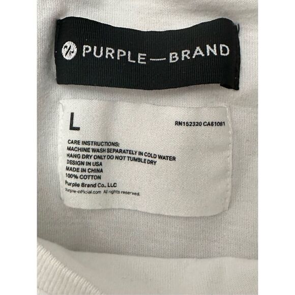 Purple Brand T Shirt  White Size: L - Picture 6 of 9